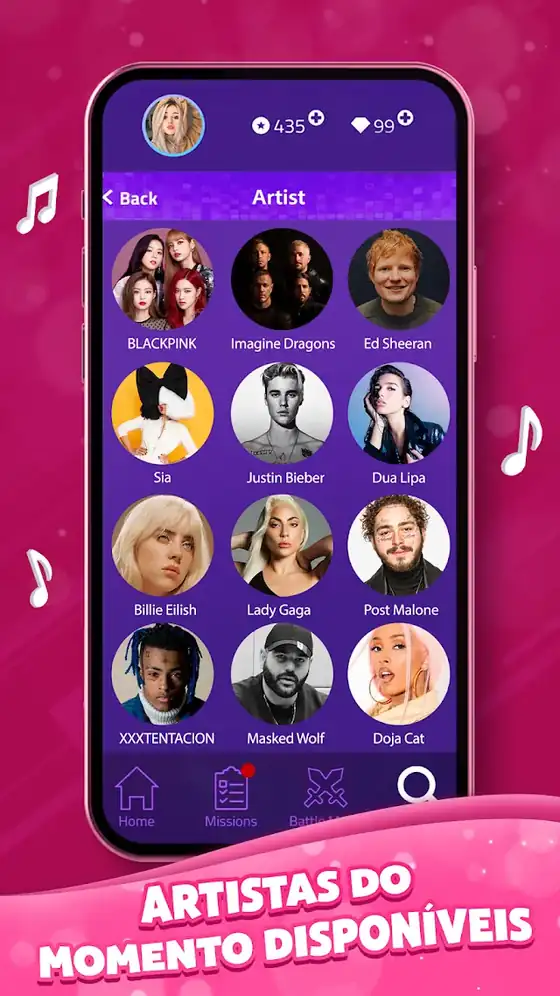 Seleção de música com as listas temáticas disponíveis — Magic Tiles 3™ - Jogo de Piano