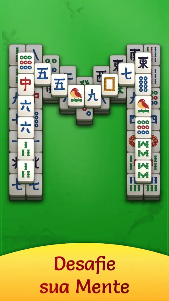 Tabuleiro de peças com o cenário tropical em segundo plano — Mahjong Voyage: Peças