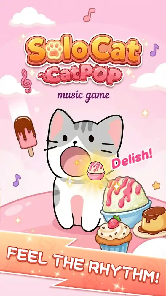 Gatos a apanhar objetos que caem ao ritmo da música — Music Cats: Beat Music Game