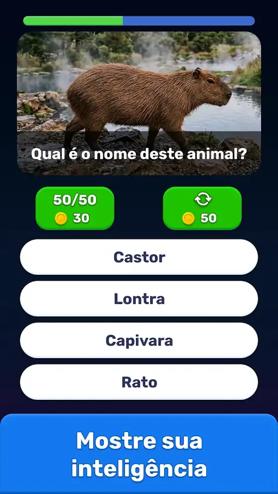 Pergunta de escolha múltipla com as quatro opções — Power Of Knowledge : Quiz
