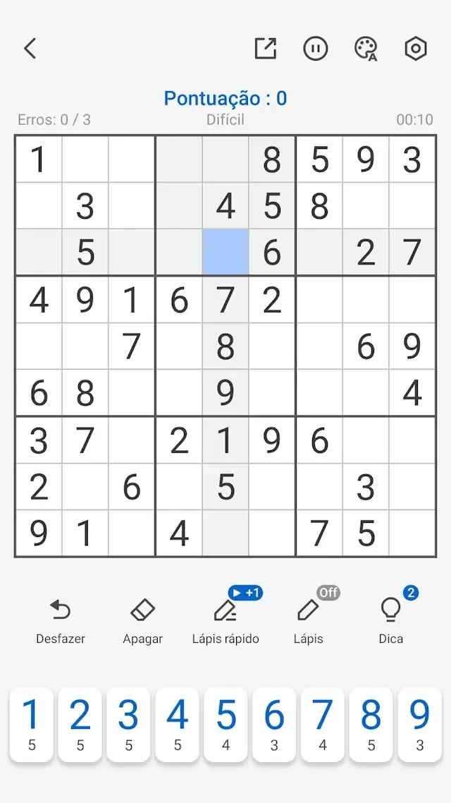 Grelha em resolução com candidatos anotados nas células — Sudoku - sudoku Quebra-cabeça